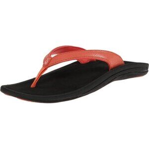Olukai Kulapa Kai Thong Flip Flop Sandal Coral & Black Women’s EU 36